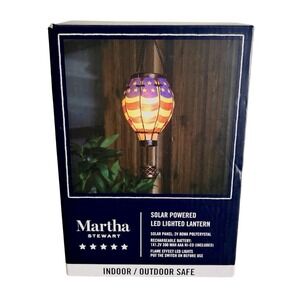 Martha Stewart‎ Solar Power LED Light Lantern Patriotic USA  Outdoor Indoor Safe